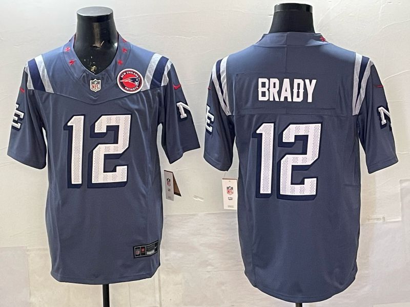 Men 2026 New England Patriots #12 Brady Blue 5th generations Nike Limited NFL Jersey style 013